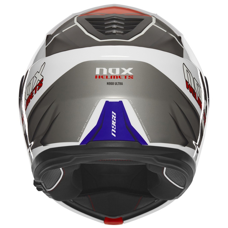 NOX N968 Ultra baltai pilkas motociklininko šalmas