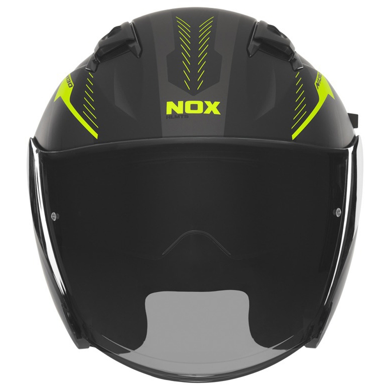 Otevřená helma na motorku NOX N130 Myst matná černo-fluo žlutá