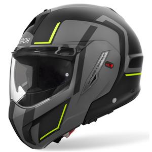 Atverčiamas motociklininko šalmas Airoh Mathisse 2 Genius matinis geltonas