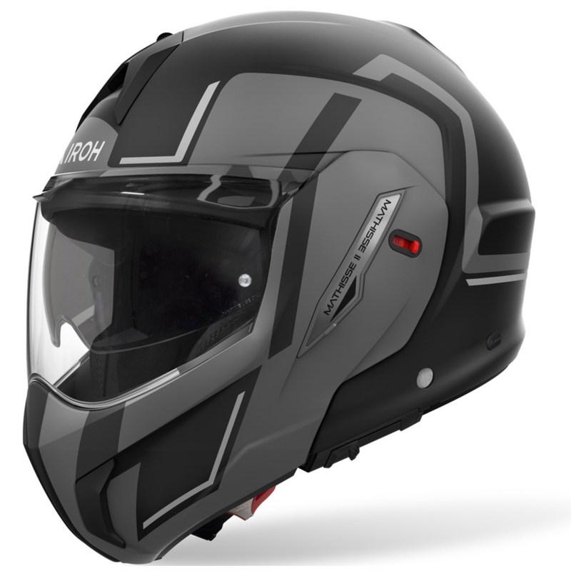 Airoh Mathisse 2 Genius matinis pilkas apverčiamas motociklininko šalmas