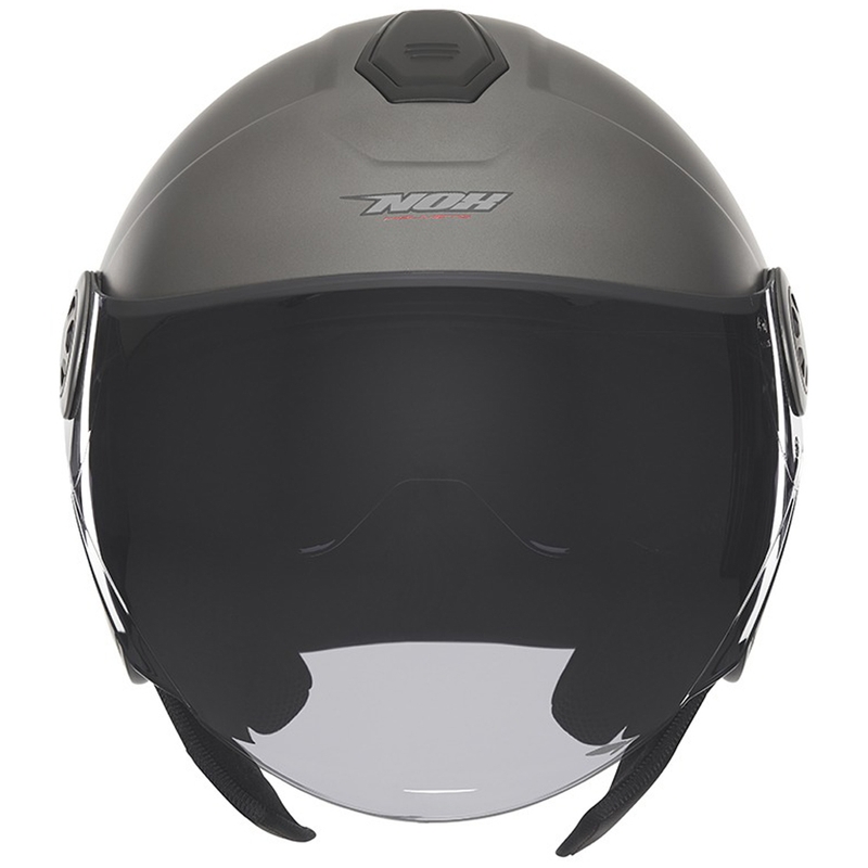 Atviras motociklininko šalmas NOX N182 matinis titano spalvos