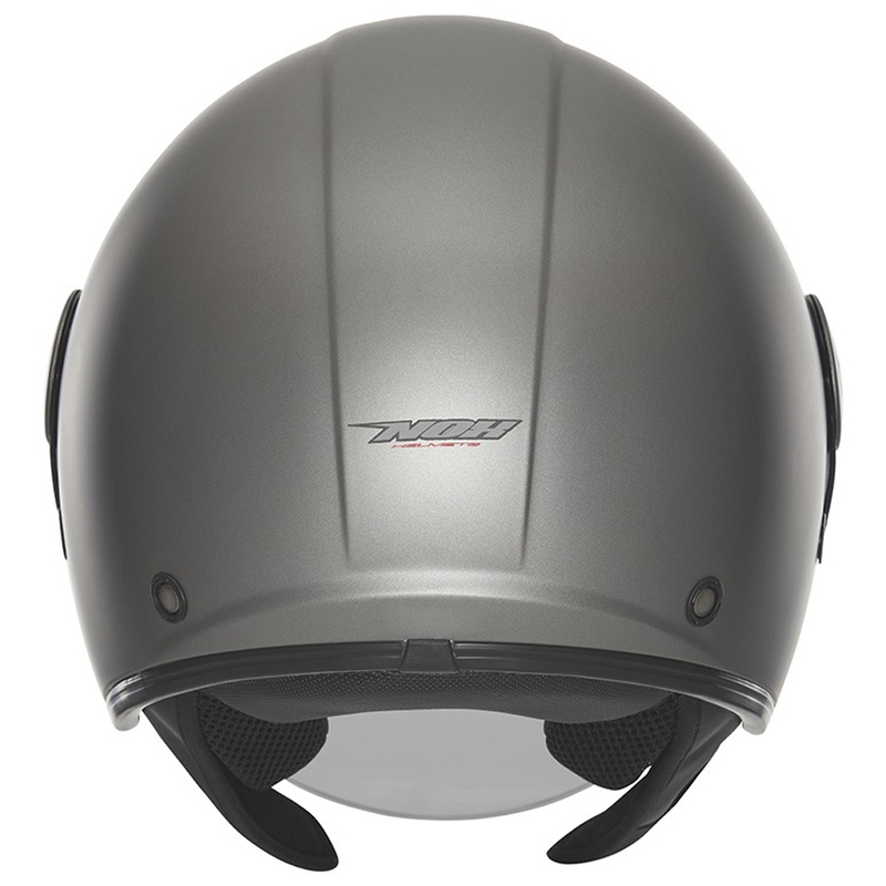 Atviras motociklininko šalmas NOX N182 matinis titano spalvos