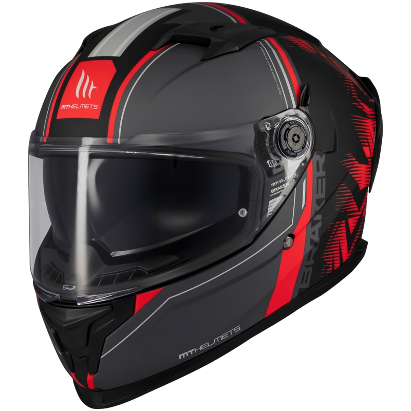 MT Braker SV Charm integralus motociklininko šalmas matinis juodai raudonas