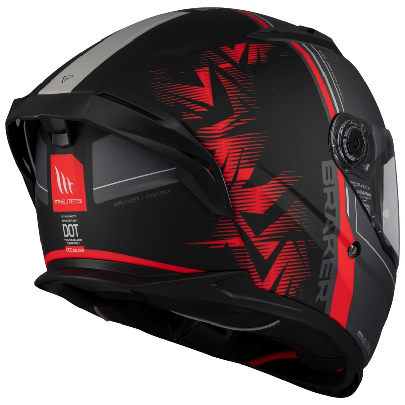 MT Braker SV Charm integralus motociklininko šalmas matinis juodai raudonas