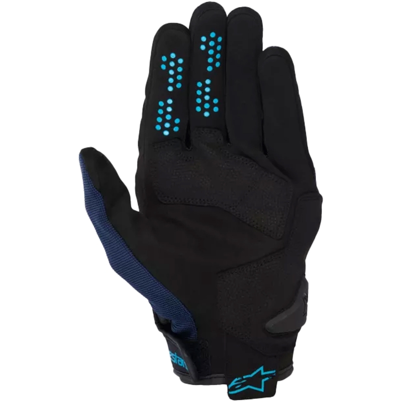 "Alpinestars Chrome V2" juodos-mėlynos-šviesiai mėlynos motociklininko pirštinės