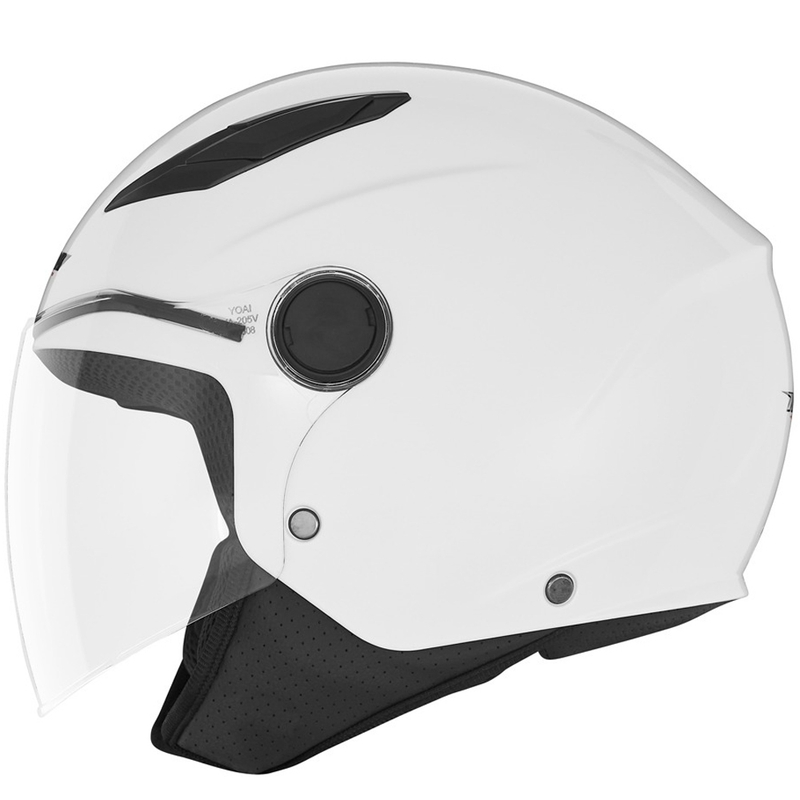 Vaikiškas atviras motociklininko šalmas NOX N710 baltas