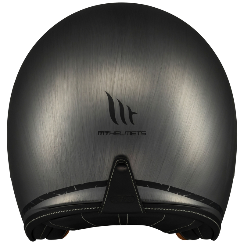 MT Le Mans 2 SV subraižytas chromo atviras motociklininko šalmas matinės pilkos spalvos