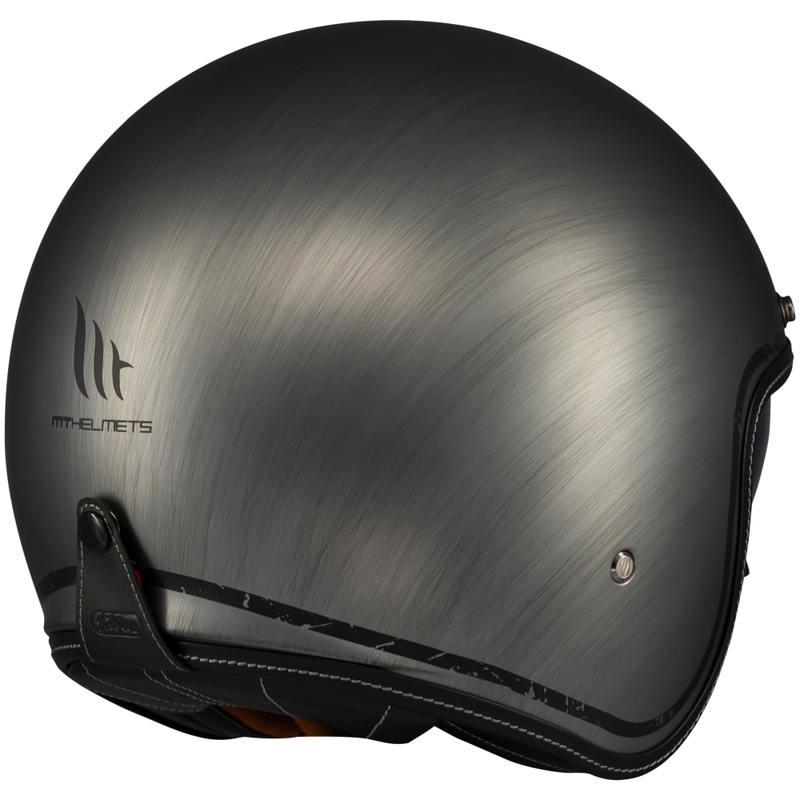 MT Le Mans 2 SV subraižytas chromo atviras motociklininko šalmas matinės pilkos spalvos