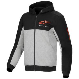 "Alpinestars Chrome V2 Sport" juodai pilka motociklininko striukė su gobtuvu