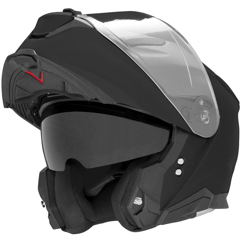 Atlenkiamas motociklo šalmas NOX N967 matinės juodos spalvos