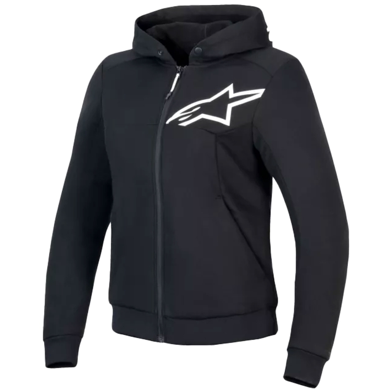 Alpinestars Stella Chrome V2 Sport Moterų motociklininkų džemperis su gobtuvu Black