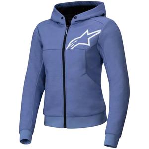 Alpinestars Stella Chrome V2 Sport Moterų motociklininkų džemperis su gobtuvu Blue