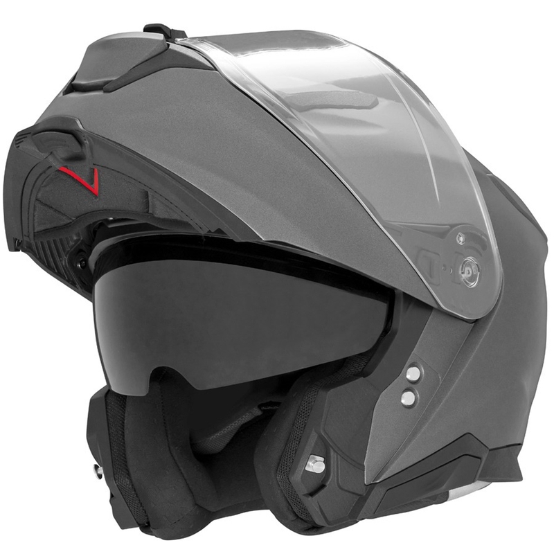 NOX N967 titano apverčiamas motociklininko šalmas