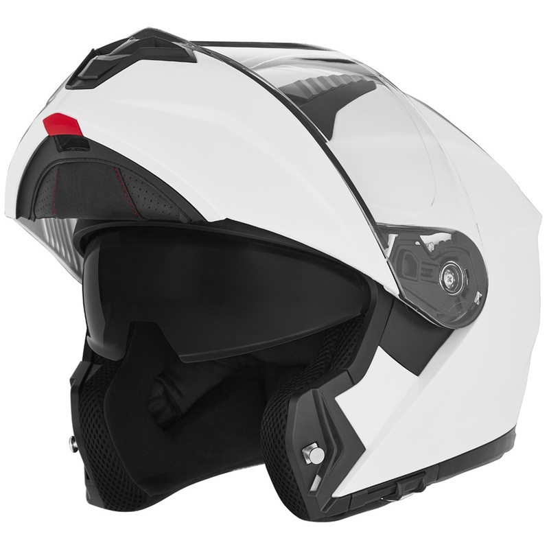 NOX N968 motociklininko šalmas perlo baltumo