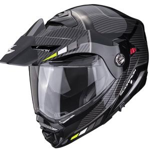 Motociklo šalmas SCORPION ADX-2 CAMINO juodos-sidabrinės-fluorescencinės geltonos spalvos išpardavimas