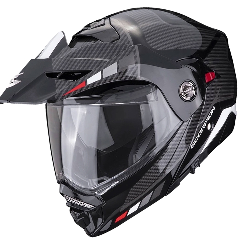 Přilba na motorku SCORPION ADX-2 CAMINO černo-stříbrno-červená výprodej