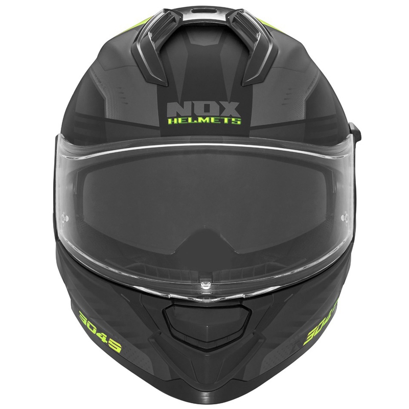 Integruotas motociklininko šalmas NOX N304S CARVER matinis juodai geltonas