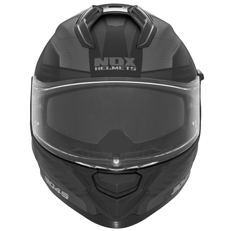 Integruotas motociklininko šalmas NOX N304S CARVER matinis juodas titanas