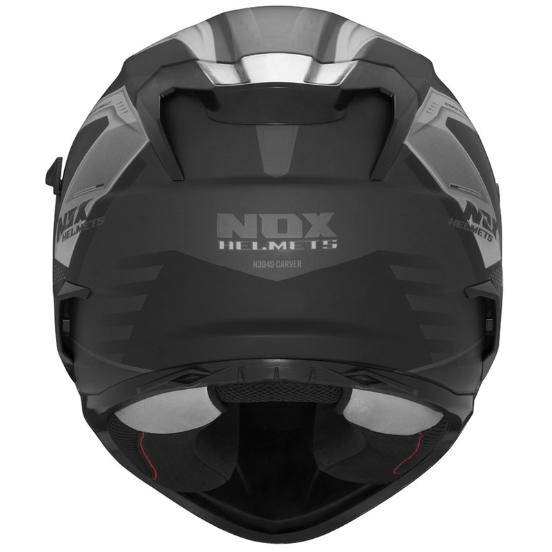 Integruotas motociklininko šalmas NOX N304S CARVER matinis juodas titanas