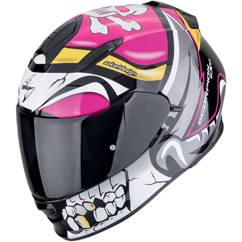 Integruotas motociklininko šalmas Scorpion EXO-491 PIRATE rožinis