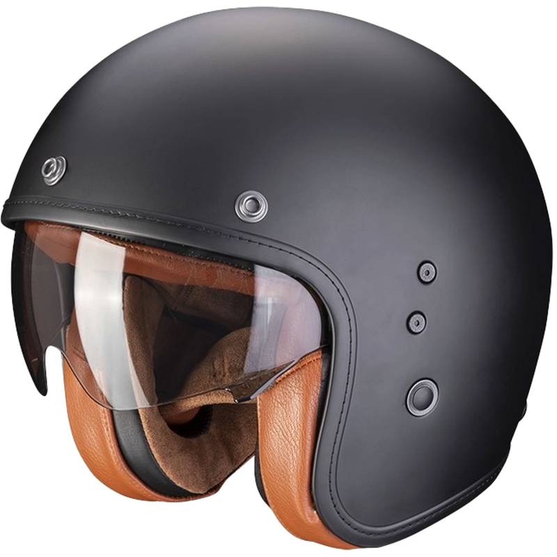 Atviras šalmas SCORPION BELFAST EVO LUXE juodas matinis