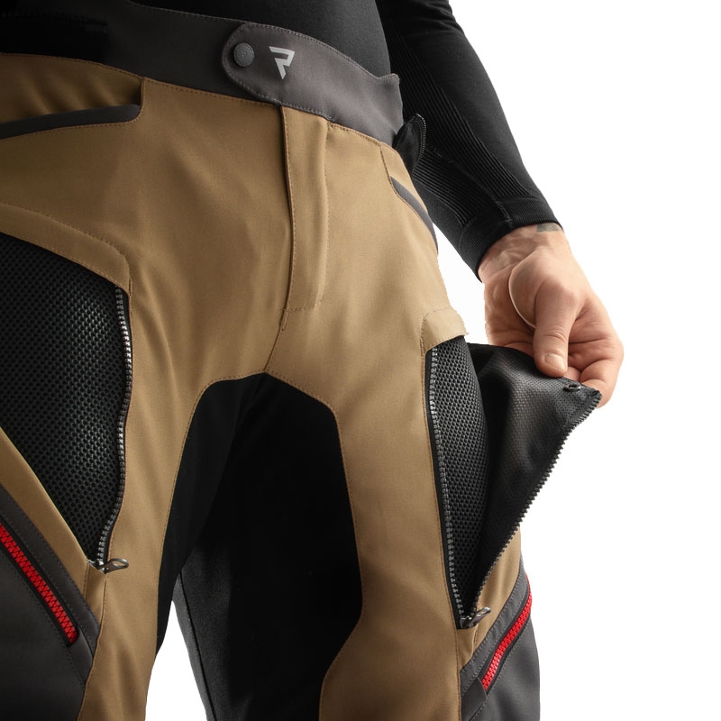 Rebelhorn Hardy 3.0 motociklininko kelnės Beige-Grey-Red