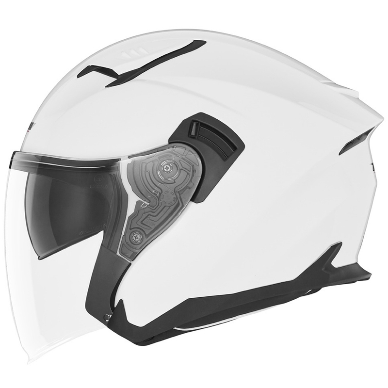 Atviras motociklininko šalmas NOX N130 baltas