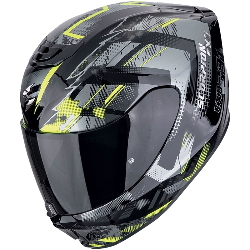 Integruotas motociklininko šalmas Scorpion EXO-391 CLUTTER juoda-fluo geltona