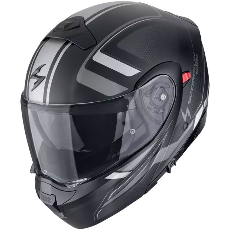 Modulinis motociklininko šalmas Scorpion EXO-930 EVO ARDENS matinis juodai sidabrinis