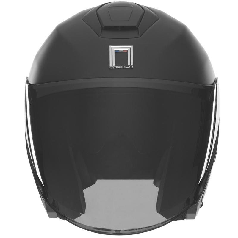 Atviras motociklininko šalmas NOX PREMIUM SPY matinės juodos spalvos