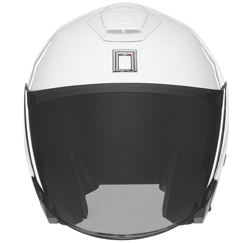 Atviras motociklininko šalmas NOX PREMIUM SPY baltas