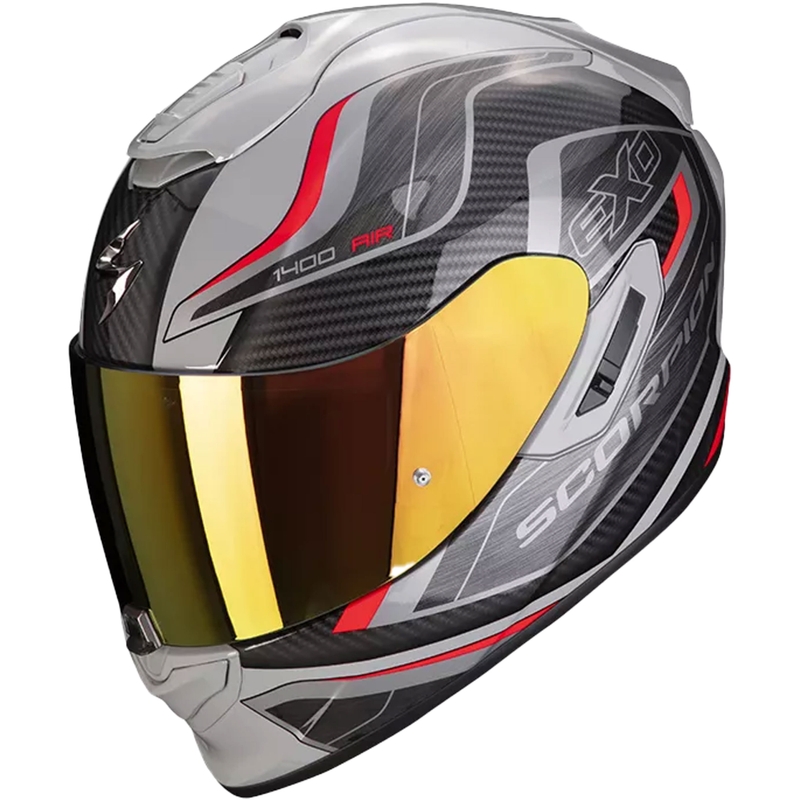 Integruotas motociklininko šalmas Scorpion EXO-1400 EVO Air Attune pilka-juoda-raudona