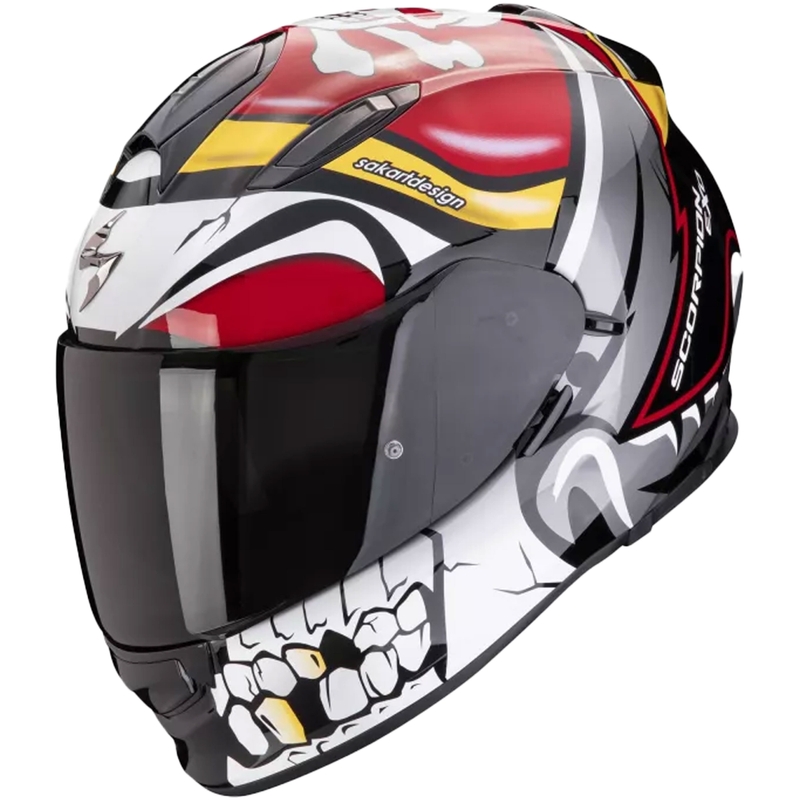 Integruotas motociklininko šalmas Scorpion EXO-491 PIRATE raudonas
