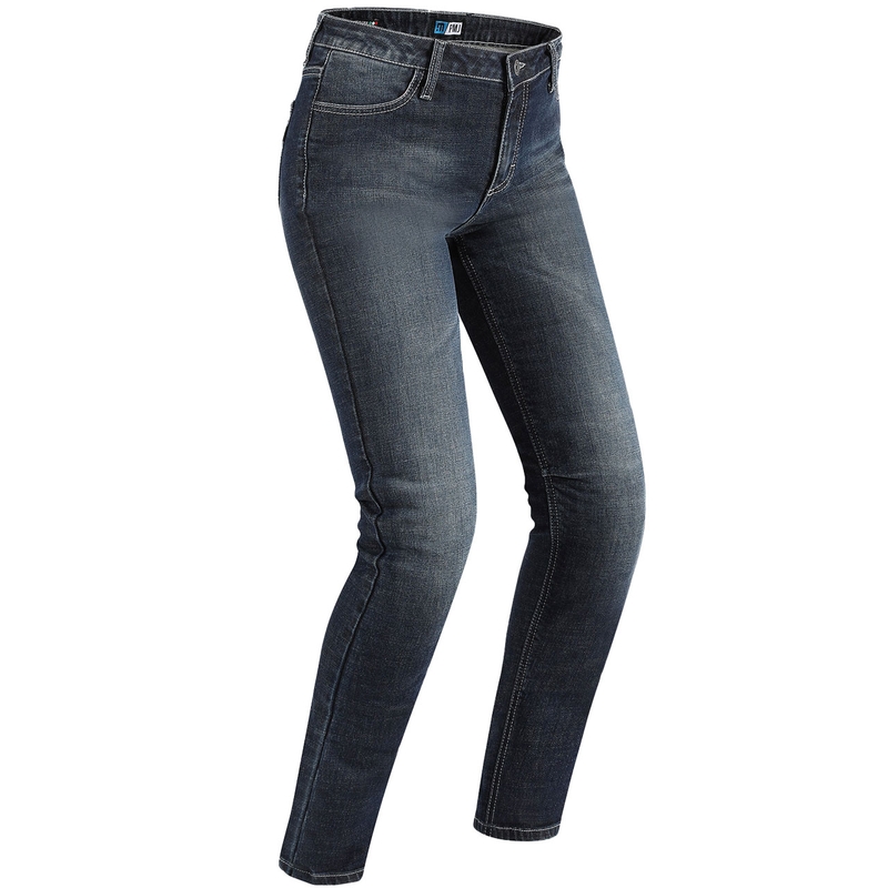 Moteriški džinsai PMJ Rider Blue Motorcycle Jeans išpardavimas