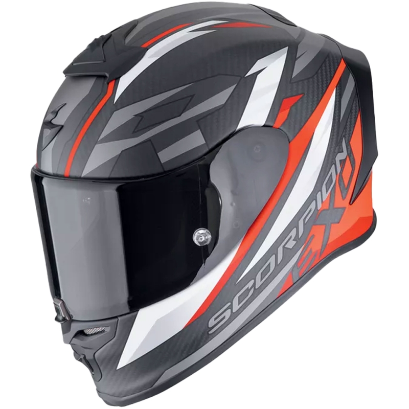 Integruotas motociklininko šalmas Scorpion EXO-R1 EVO CARBON AIR RUNNER matinis juodai raudonas