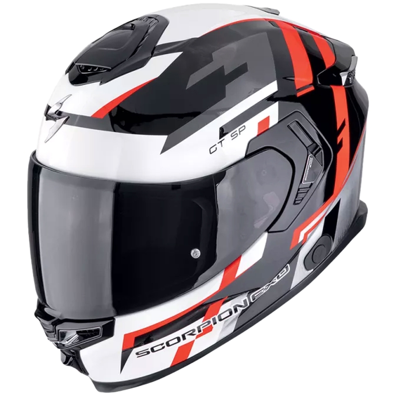 Integruotas motociklininko šalmas Scorpion EXO-GT SP AIR TORNADO juodai raudonas