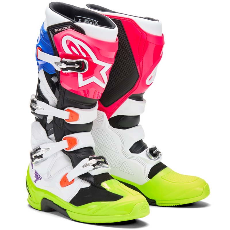 "Alpinestars TECH 7" riboto leidimo "Hay multicolor" motokroso batai
