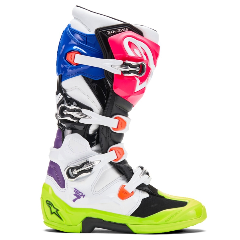 "Alpinestars TECH 7" riboto leidimo "Hay multicolor" motokroso batai