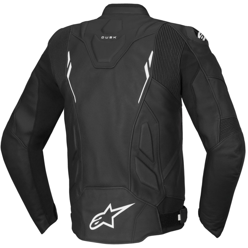 "Alpinestars Dusk" juodai balta odinė motociklo striukė