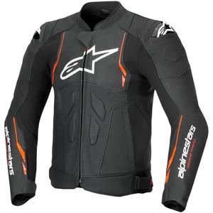 Alpinestars Dusk Airflow Black-Fluo Red odinė motociklininko striukė