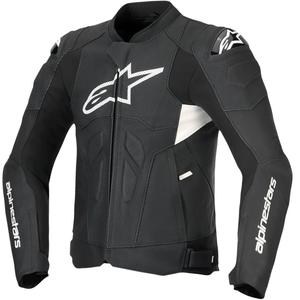 "Alpinestars Dusk Airflow" juodai balta odinė motociklininko striukė