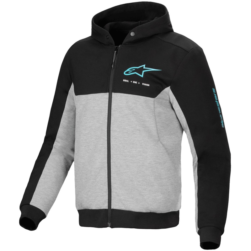 Alpinestars Chrome V2 Sport pilkai-juodai-mėlynas motociklininko gobtuvas