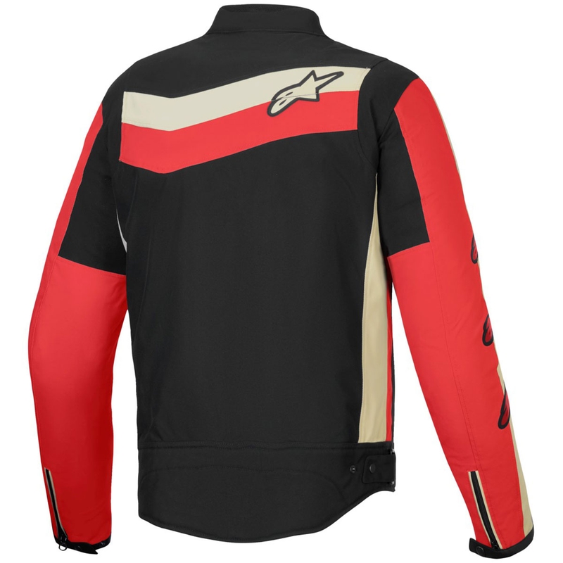 "Alpinestars T-Dyno" vandeniui atspari juoda-raudona-smėlio spalvos motociklininko striukė