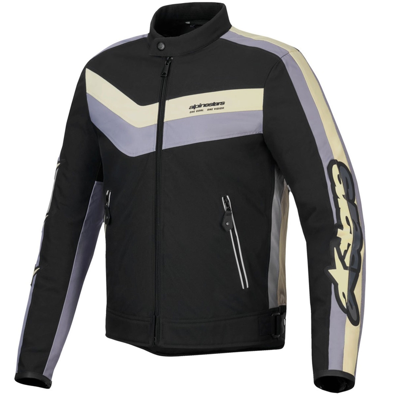 "Alpinestars T-Dyno" vandeniui atspari juoda, tamsiai pilka ir smėlio spalvos motociklininko striukė