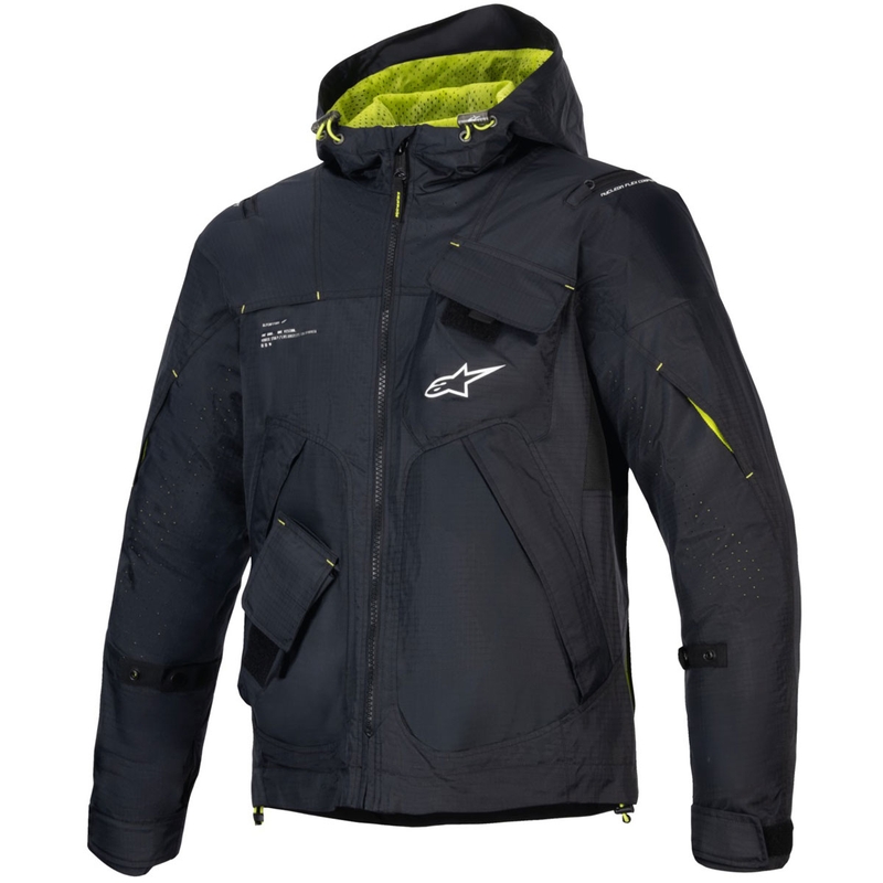 Alpinestars MOGRESS AIR juoda ir laimo baltos spalvos motociklininko striukė
