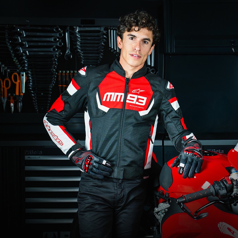 Alpinestars T-SPS Air V2 MM93 collection raudona-juoda-balta motociklininko striukė