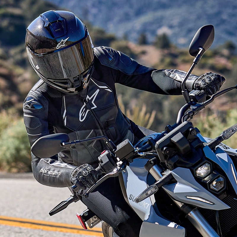 Alpinestars Stella Dusk Moteriška juodai balta odinė motociklininko striukė