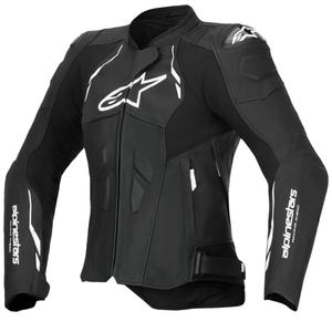 Alpinestars Stella Dusk Moteriška juodai balta odinė motociklininko striukė