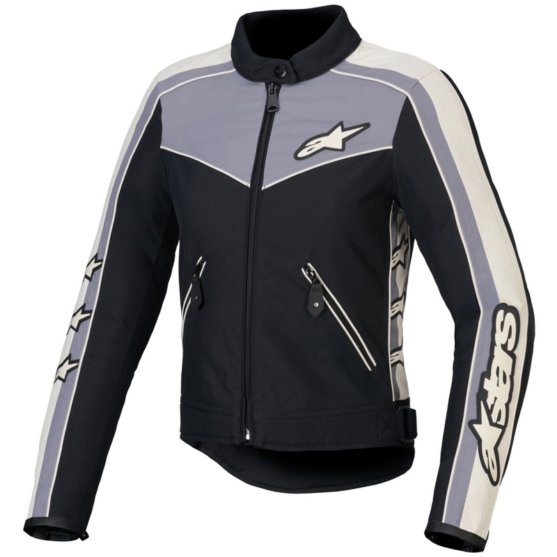 "Alpinestars" moterų motociklininko striukė "Stella T-Dyno", atspari vandeniui, juoda, tamsiai pilka, pilka ir smėlio spalvos