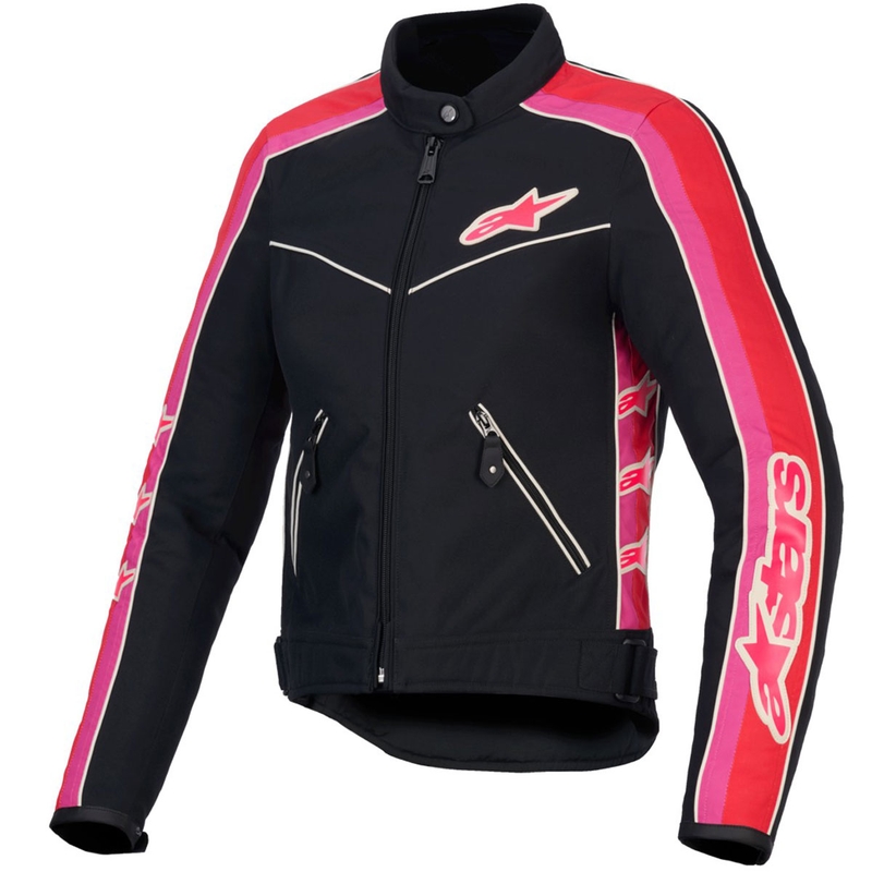 "Alpinestars" moterų motociklininko striukė "Stella T-Dyno", atspari vandeniui, juoda-raudona-rožinė